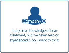 Company C / I only have knowledge of heat treatment, but I've never seen or experienced it. So, I want to try it.